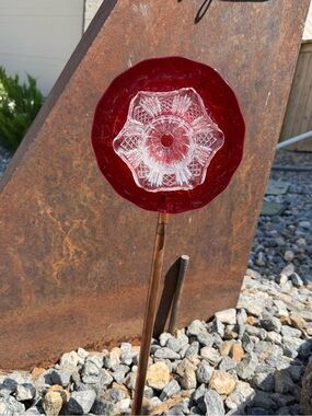 Glass Art Garden Flower - Upcycled, Handmade